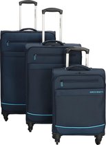 Enrico Benetti Nashville 39043 driedelige kofferset softcase - Blauw