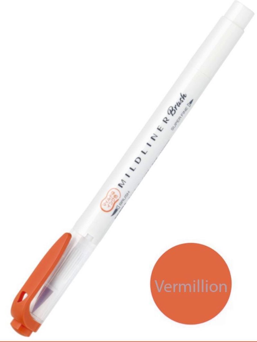 Zebra Mildliner Brush Pen – Mild Vermilion WFT8-MVE