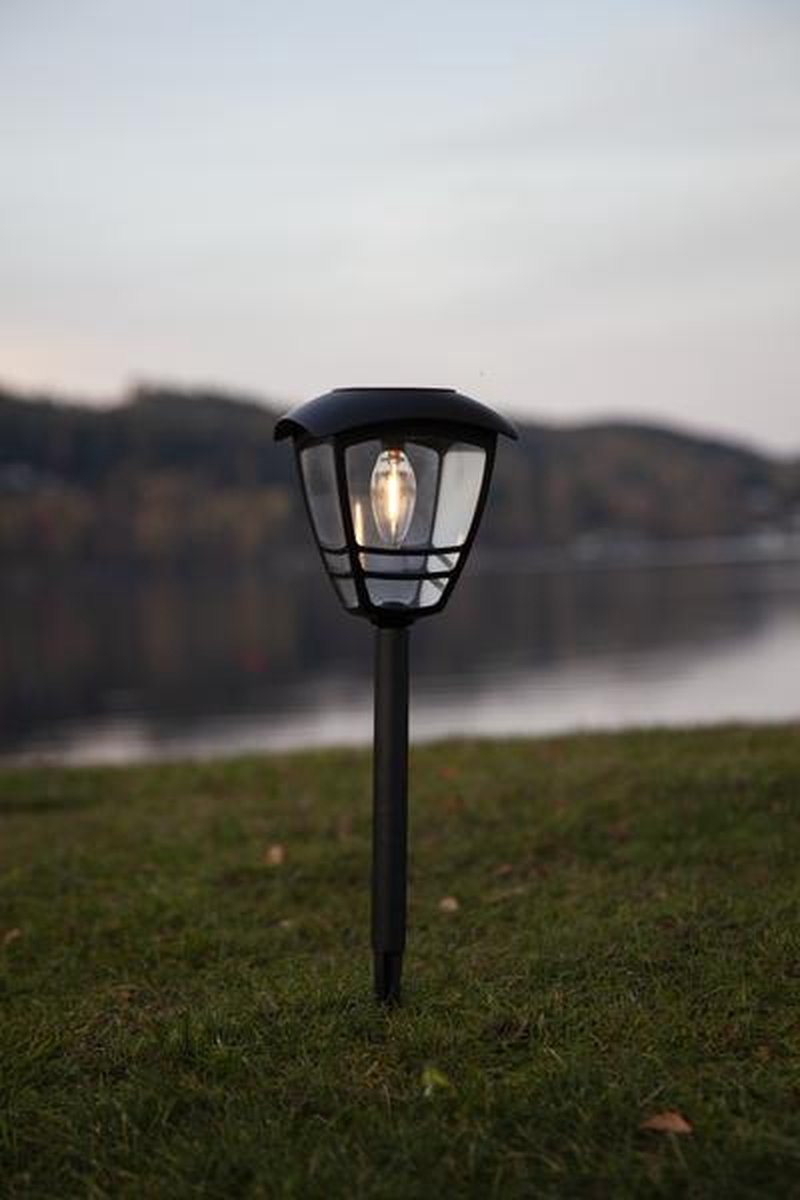 RTM Lighting Solar Priklamp -Zwart -Warm Wit -45CM -Zonne-Energie