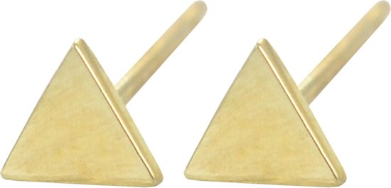 Silventi 9NBSAM-G190571 Clips d'oreilles en or - Femme - Driehoek - Lisse - 3,5 x 3,5 mm - 14 carats - Or