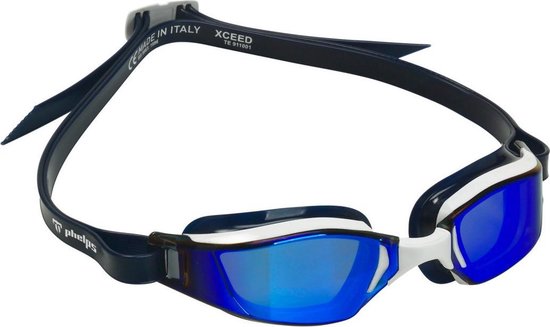 - Zwembril - Volwassenen - Blue Titanium Mirrored Lens - Wit/Zwart |