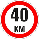 Maximaal 40 km sticker, A1 300 mm