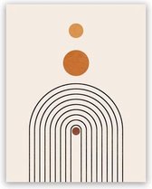 Mid Century Modern Sun Poster 1 - 40x60cm Canvas - Multi-color