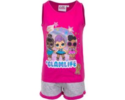 LOL Surprise pyjama / shortama -grijs/roze - maat 116 (6 jaar)