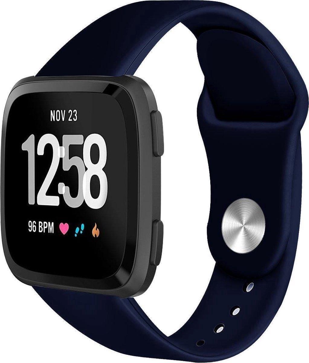 YPCd® Siliconen bandje - Fitbit Versa - Versa 2 - Versa Lite - Donkerblauw - Small