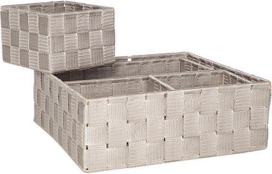 Homsorout 12 stuks kastorganizer, lade-organizer, opvouwbare opbergdoos, stof, ondergoed, organizer, kledingkast voor kleding, sokken, grijs gemêleerd