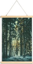 JUNIQE - Posterhanger Bosbomen foto -20x30 /Groen & Turkoois