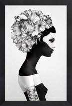 JUNIQE - Poster in houten lijst Marianna -60x90 /Wit & Zwart