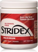 Stridex, Acnecontrole in één stap, Maximaal, Alcoholvrij, 90 Soft Touch-pads - Reinigingsdoekjes