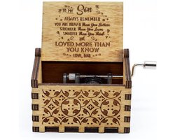 Retro houten muziekdoosje muziek doos Cadeau - vader aan zoon