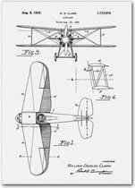 Plane Poster White - 21x30cm Canvas - Multi-color