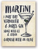 Cocktails Poster Martini - 50x70cm Canvas - Multi-color