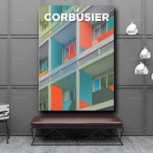 Bauhaus Le Corbusier Poster - 60x90cm Canvas - Multi-color