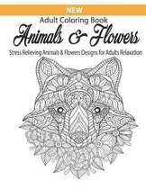New Adults coloring book Animals & Flowers stress relieving animals & flowers designs for adults relaxation