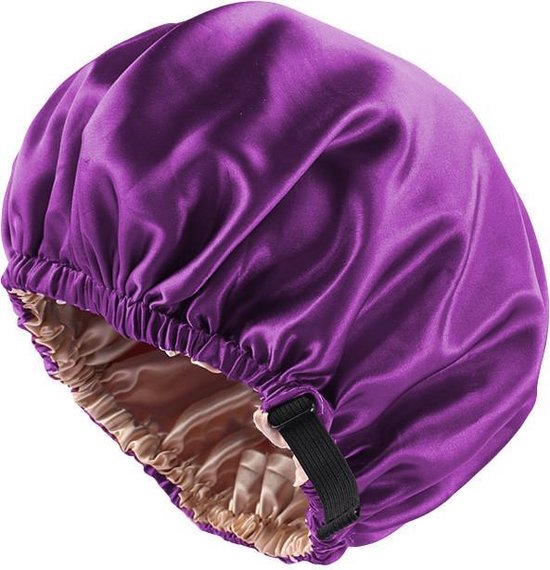 Rojafit Satijnen Slaapmuts - Bonnet Satijn - Slaapmuts - Afro Nachtmuts - Unisex - XXL - met verstelbare hoofdband - Paars