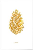 JUNIQE - Poster Pinecone gouden -13x18 /Goud & Wit