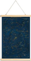 JUNIQE - Posterhanger Constellations gouden -40x60 /Blauw & Goud