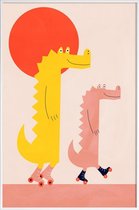 JUNIQE - Poster in kunststof lijst Roller Crocs -30x45 /Geel & Rood