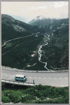 JUNIQE - Poster met kunststof lijst Zwitserse Alpen -60x90 /Grijs &