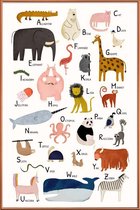 JUNIQE - Poster met kunststof lijst Animal Friends -30x45 /Kleurrijk