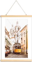 JUNIQE - Posterhanger Tram in Lissabon -30x45 /Geel & Ivoor