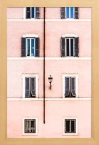 JUNIQE - Poster in houten lijst Pastel Facade -40x60 /Roze