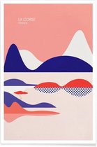 JUNIQE - Poster La Corse -20x30 /Rood & Roze