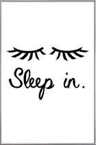JUNIQE - Poster met kunststof lijst Sleep In -60x90 /Wit & Zwart