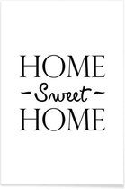 JUNIQE - Poster Home Sweet Home -13x18 /Wit & Zwart