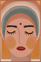 JUNIQE - Poster met kunststof lijst Shakti -30x45 /Oranje & Roze