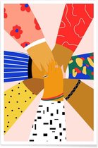 JUNIQE - Poster Alle hens - diversiteit -13x18 /Kleurrijk