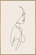 JUNIQE - Poster met kunststof lijst Femme I -30x45 /Ivoor & Zwart