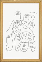 JUNIQE - Poster met houten lijst Merging -20x30 /Wit & Zwart