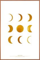 JUNIQE - Poster met kunststof lijst Lunar gouden -13x18 /Goud & Wit