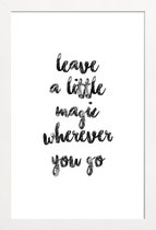 JUNIQE - Poster met houten lijst A Little Magic -13x18 /Wit & Zwart