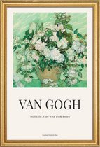 JUNIQE - Poster in houten lijst van Gogh - Still Life: Vase with Pink