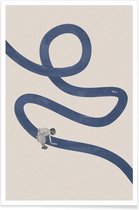 JUNIQE - Poster River Cleanse -40x60 /Blauw & Ivoor