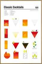 JUNIQE - Poster met kunststof lijst Klassieke cocktails -