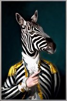 JUNIQE - Poster met kunststof lijst Mister Stripe -13x18 /Wit & Zwart