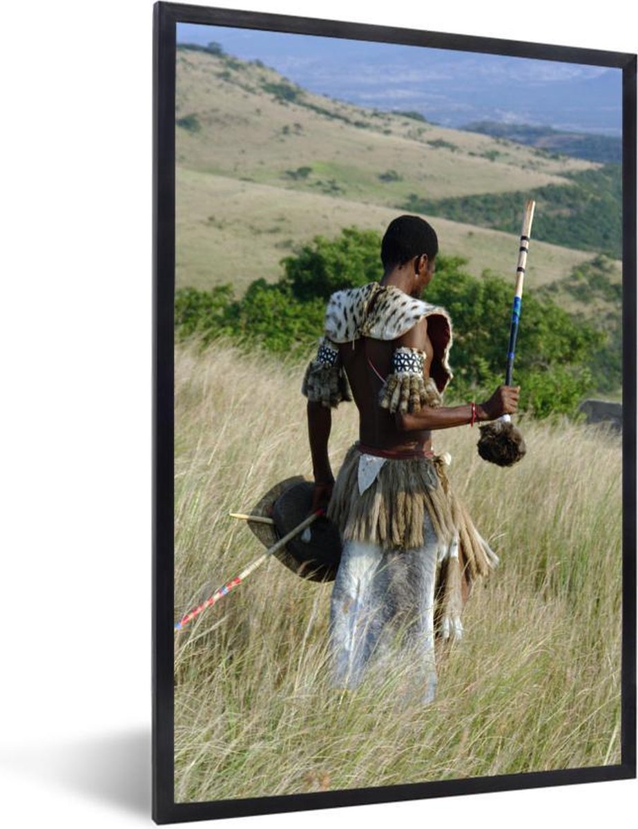 fotolijst-incl-poster-afrikaanse-krijger-40x60-cm-posterlijst