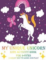 My Unique Unicorn Kids Activity Book For 4-8yrs
