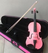 Carmino VS44BK, Zwarte 4/4 viool voor jongeren en volwassenen, inclusief koffer, hars en boog