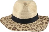 About Accessories - Zomerse dames fedora hoed met dierenprint - Naturel