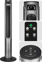 LifeGoods Torenventilator - Staande Ventilator met Afstandbediening - Timer - 55W - 45dB - 118cm - Donkergrijs