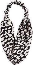 Dames Meisjes haarband hoofdband zwart wit print - glans
