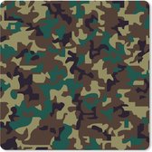 Muismat Gecamoufleerd - Camouflage patroon met donkere kleuren muismat rubber - 20x20 cm - Muismat met foto