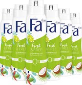 Fa Coconut & Lime Deo spray 6 x 150 ml - Grootverpakking