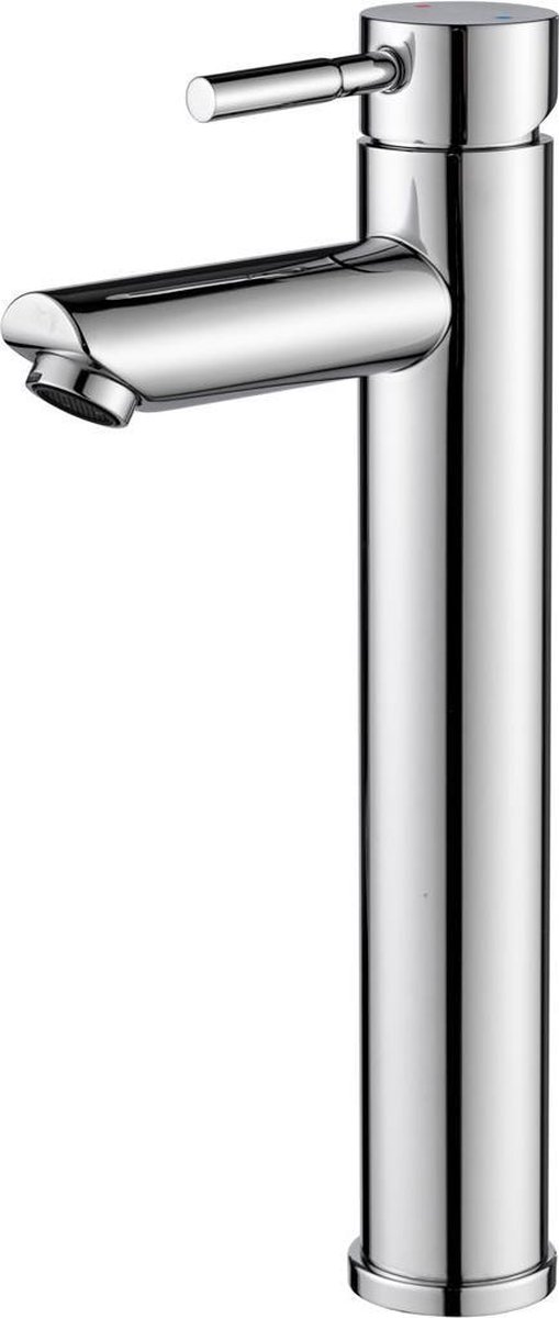 Diamond Line Eva - Wastafelmengkraan - Opbouw - Rond - Hoog - Chroom - 1 Greeps