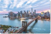 Muismat New York Luxurydeco - Skyline van New York bij de Brooklyn Bridge muismat rubber - 60x40 cm - Muismat met foto