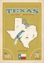 Vintage Staten Poster - Texas - Wandposter 60 x 40 cm